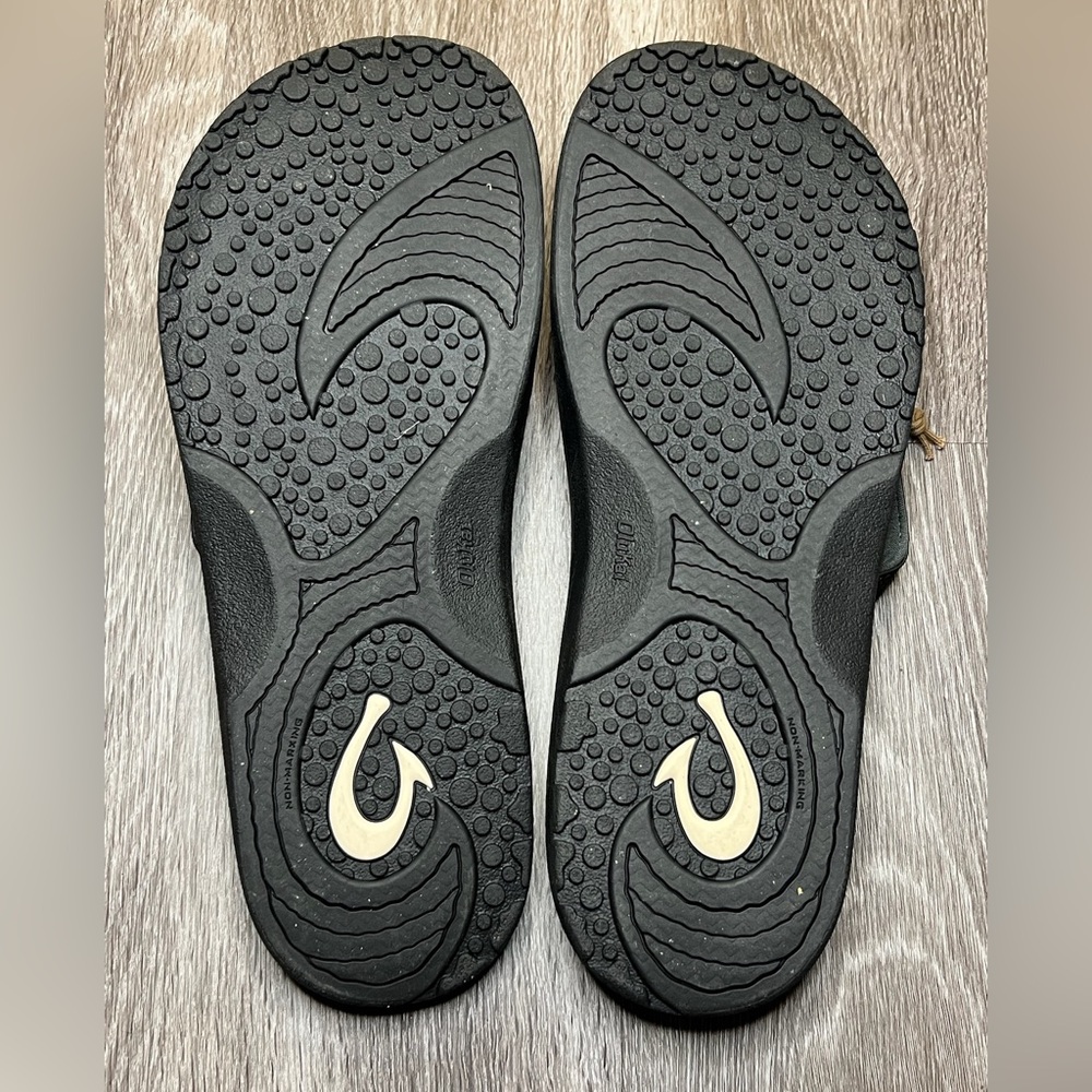 OluKai Men’s Ohana Flip Flop Thong Sandal Black/Dark Shadow US Size 13 - Picture 6 of 7